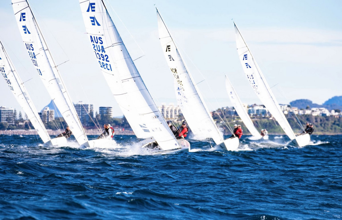 Coastal bar conditions force a pause of national Etchells Championship