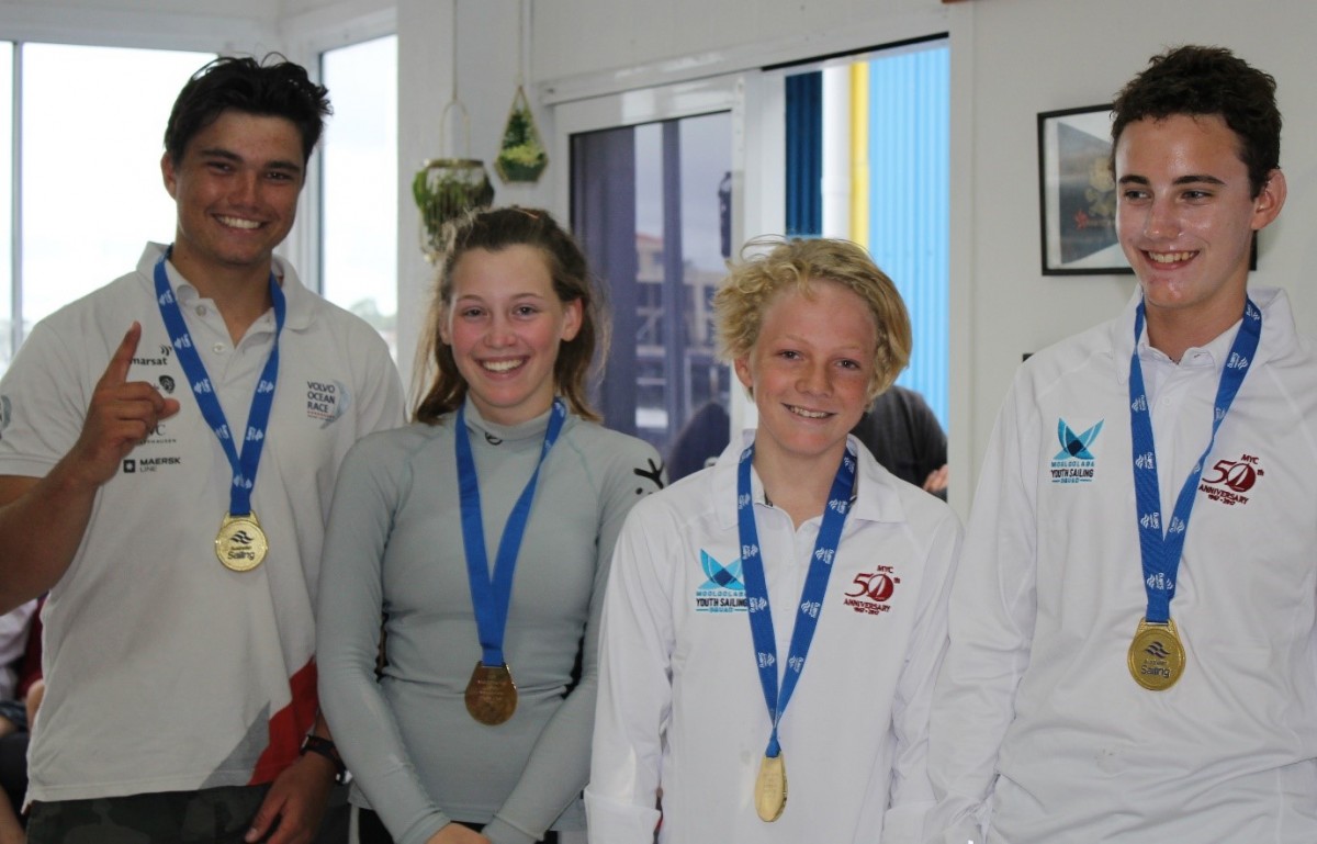 James Hodgson and his 2017 MYC youth match racing crew